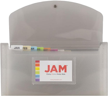 JAM Paper Accordion Folders - 13 Pocket Plastic Expanding File - Legal Size - 10 x 15 - Red - Sold Individually