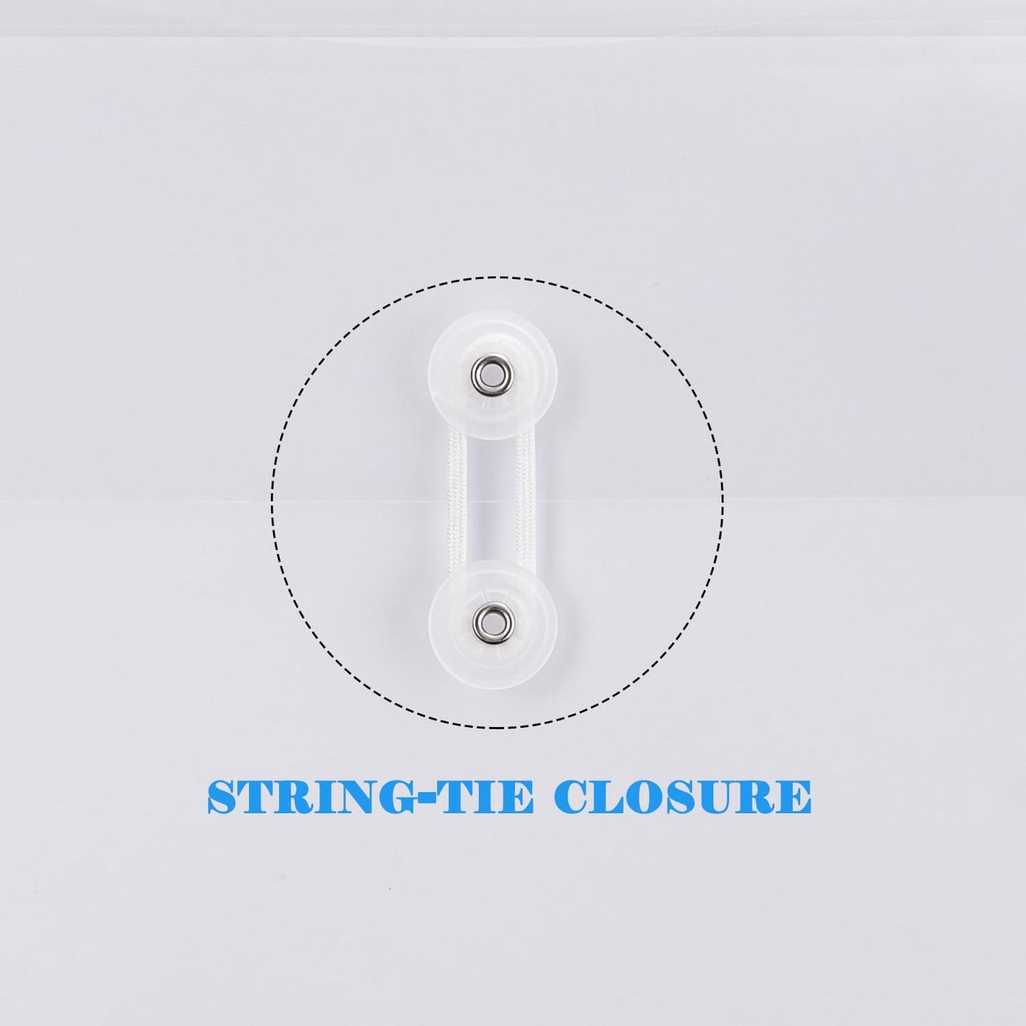 A4 Letter Size Plastic Poly Envelopes with Button and String Tie Closure, 1-1/4" Expansion Clear File Folders Side Loading Documents Organizer for Home School and Office Supplies (7)