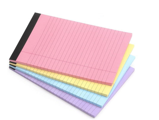 1 Pack 50 Sheets Random Color Pads Note Pads,5 x 8 Inch Lined Writing Pads,Per Writing Pad,Letter and Legal Ruled Pads,Notebooks and Writing Pads,Office stationery (Pink,Yellow,Blue,Purple)
