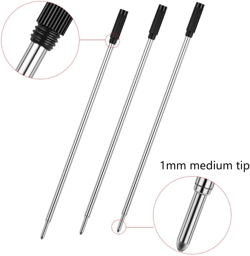 Unibene Cross Compatible Ballpoint Pen Refills 20 Pack, 1.0mm Medium Point-Black, Smooth Writing Replaceable German Ink Refill