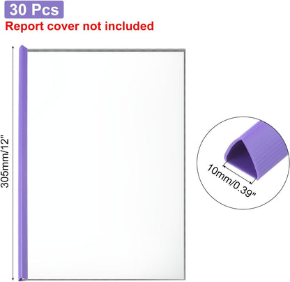PATIKIL 30Pcs Binding Bars, 10mm Binding Bars Slide Grip 70 Sheets Capacity A4 Size Report Binder Triangle Presentation Binder for Report Cover Resume, White