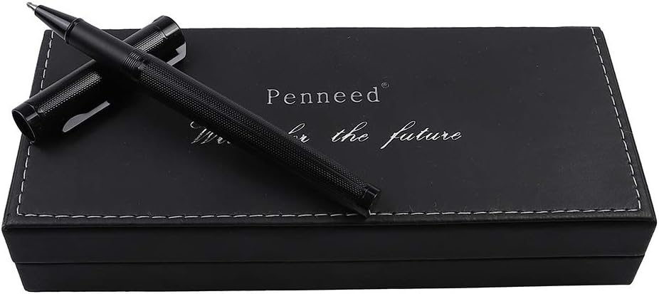 Penneed Rollerball Pen Liquid Ink Pens for Women Luxury Box Gel Pen Black Ink Fancy Pen Refillable for Executive, Office, Professional, Birthday Gift G5 (Rose Gold)
