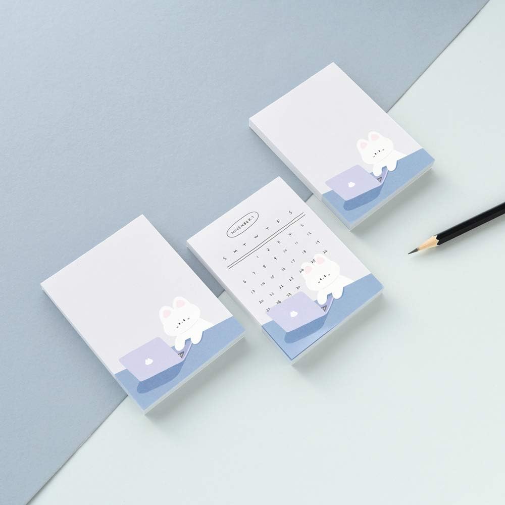 Monolike Memopad Memories design B SET - 4 Packs, 4 Different Designs, 100 Sheets Per Pad, Total 400 Sheets, Note pads, Writing pads, 3.15 x 4.17 Inches