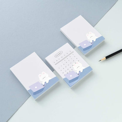 Monolike Memopad Memories design B SET - 4 Packs, 4 Different Designs, 100 Sheets Per Pad, Total 400 Sheets, Note pads, Writing pads, 3.15 x 4.17 Inches