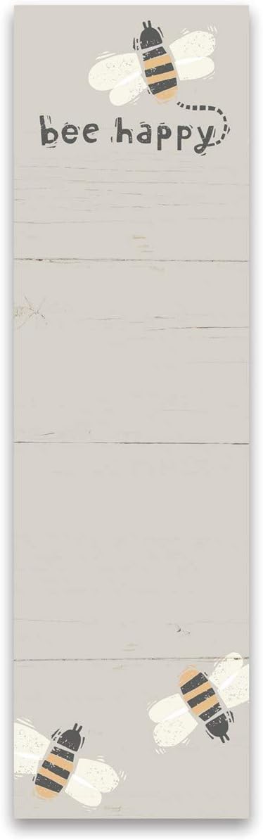 Primitives by Kathy, 102579, Bee Happy Magnetic List Notepad Magnetic Backing, Beige, 2.75" x 9.50" x 0.25"