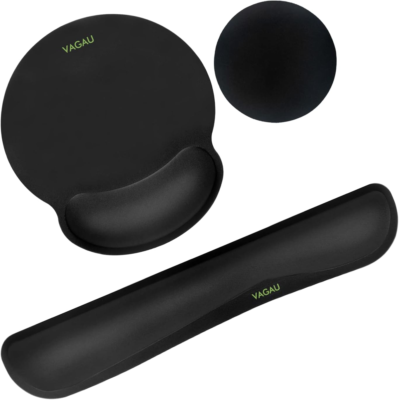 VAGAU Premium Keyboard Wrist Rest and Mouse Pad Wrist Support, Ergonomic Memory Foam Set for Office, Laptop, Mac, Computer and Gaming, Comfortable Typing &Wrist Pain Relief (2 Pack)