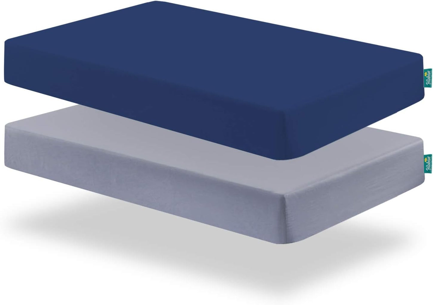 Pack and Play Sheets and Waterproof Pack n Play Mattress Protector Pad Cover 4 Pack Set, Ultra Soft Pack n Play Mattresses Sheets Compatible with Graco Pack n Play, Grey&Navy