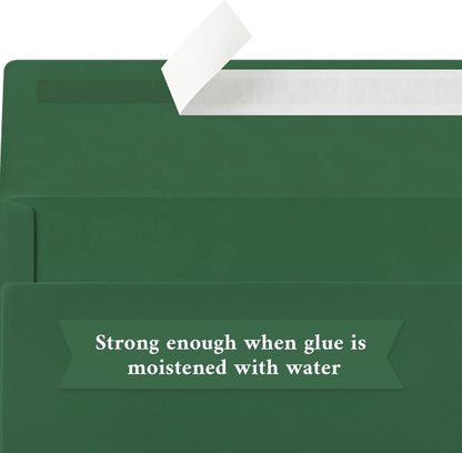 50 Pack #10 Business Envelopes, Sage Green Standard Envelopes Self Seal, Letter Size Mailing Envelopes for Checks Letters Invoices Statements Birthday Graduation Wedding, 4 1/8 x 9 1/2 Inch