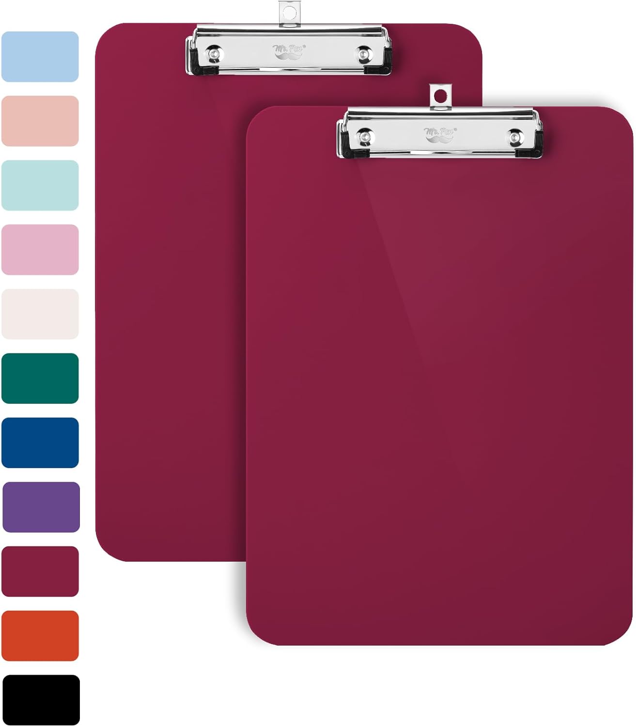 Mr. Pen- Plastic Clipboard, 12.5" x 9", 2 Pack, Clipboard Plastic, Low-Profile Metal Clip with Retractable Hanging Hole