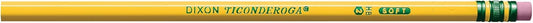 Ticonderoga Wood-Cased Pencils, Unsharpened, 2 HB Soft, Yellow, 48 Count