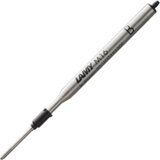 Lamy M16 ballpoint pen refill with large capacity, metal - Original replacement refill for all ballpoint pen models - Indelible - Broad line width in black ink