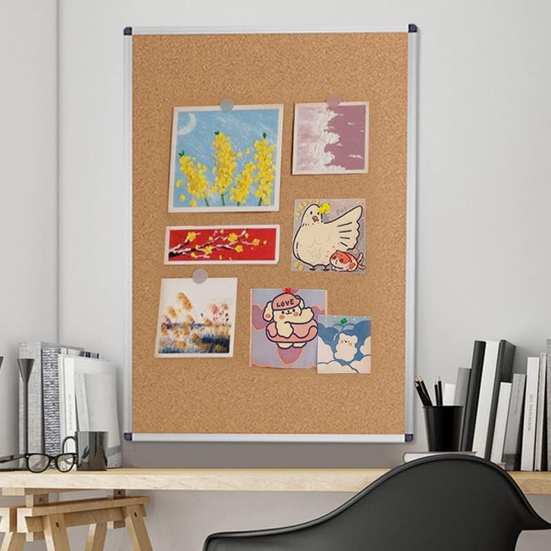 VIZ-PRO Cork Notice Board Bulletin Board, 96 X 48 Inches, Pack of 2, Silver Aluminium Frame
