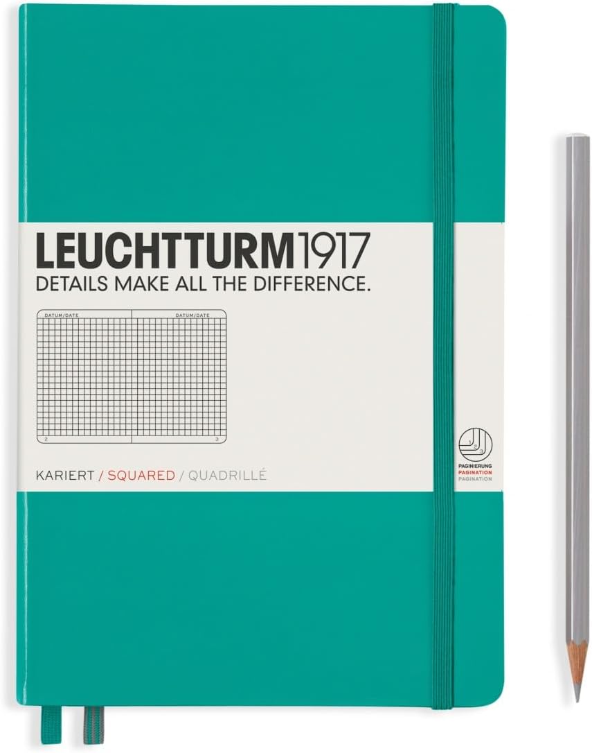 LEUCHTTURM1917 - Notebook Hardcover Medium A5-251 Numbered Pages for Writing and Journaling (Navy, Ruled)