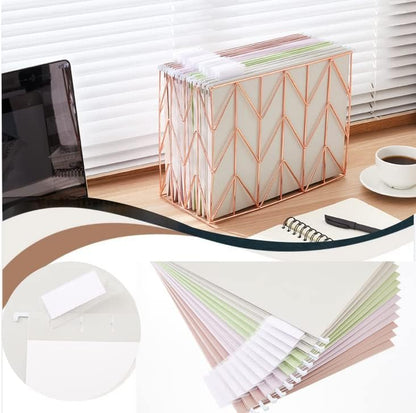6 Pack Hanging Folder File Cabinet Organizer Letter Size 1/5 Cut Adjustable Label Decoration Home Office School Classroom, Green