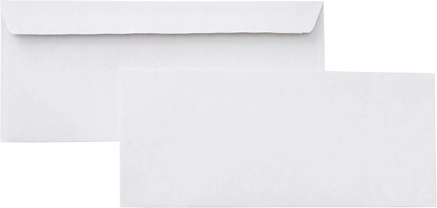 Amazon Basics #10 Security Tinted Business Envelopes for Documents and Invoices, Quality Seal, 4-1/8" x 9-1/2", White, Pack of 500
