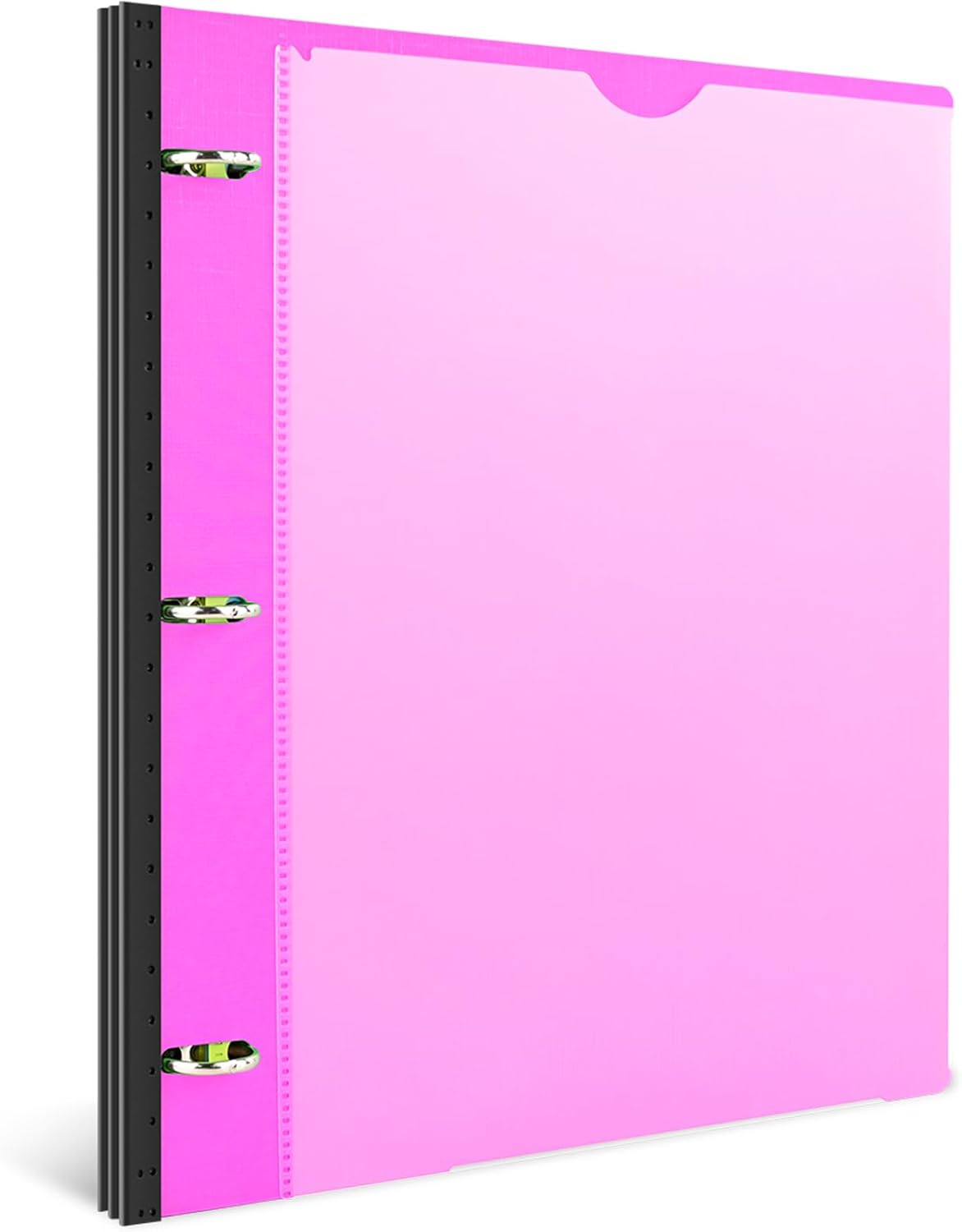 INFUN Telescoping 3 Ring Binder - 4PCS, Portable Plastic 3 Ring Binder with Telescoping Spine, Binders with Foldable Front Cover Holds 8.5"x11" Paper for School, Office, Homes