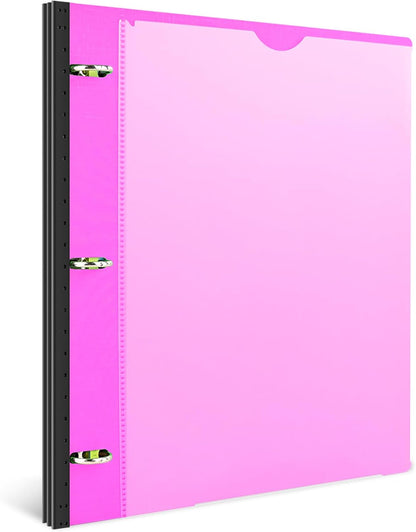 INFUN Telescoping 3 Ring Binder - 4PCS, Portable Plastic 3 Ring Binder with Telescoping Spine, Binders with Foldable Front Cover Holds 8.5"x11" Paper for School, Office, Homes