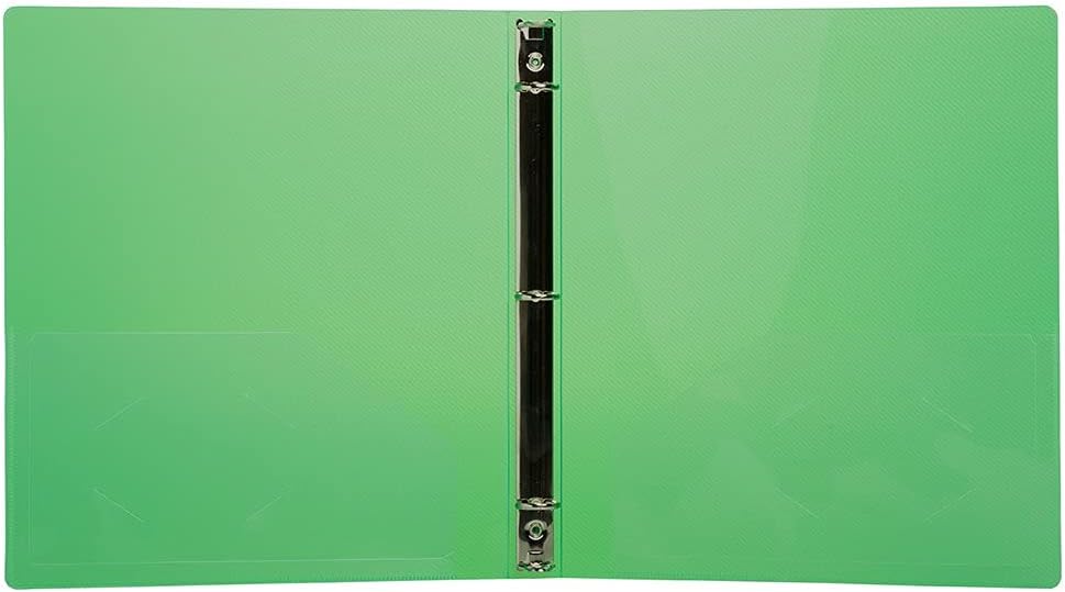 JAM PAPER Plastic 0.75 inch Binder - Clear 3 Ring Binder - Sold Individually