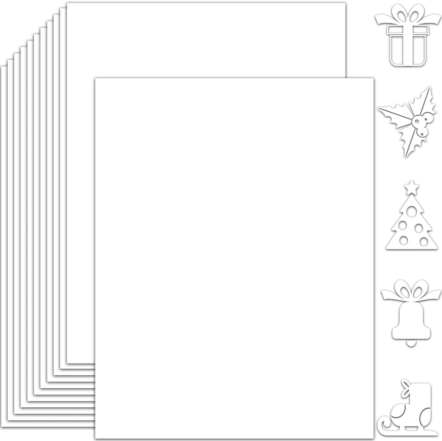 25 Sheets Black Cardstock Paper 8.5'' x 11'', 250gsm/92lb Thick Paper for Scrapbook, Invitations, Printing and DIY Cards