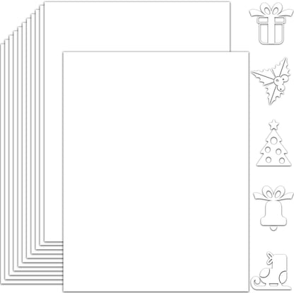 25 Sheets Black Cardstock Paper 8.5'' x 11'', 250gsm/92lb Thick Paper for Scrapbook, Invitations, Printing and DIY Cards