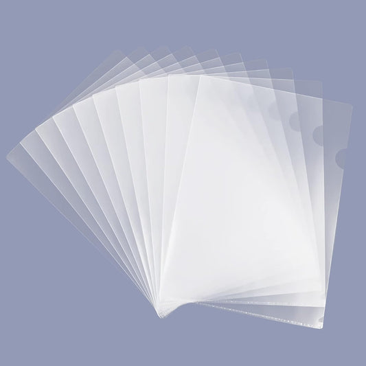 Clear Document Folder Copy Safe Project Pockets fits 8.5x11 Letter Size US Paper,10/30/50/100Pack L-Type Plastic Clear Paper Sleeves Protector Resume File Poly Jacket Folders Organizer in Transparent