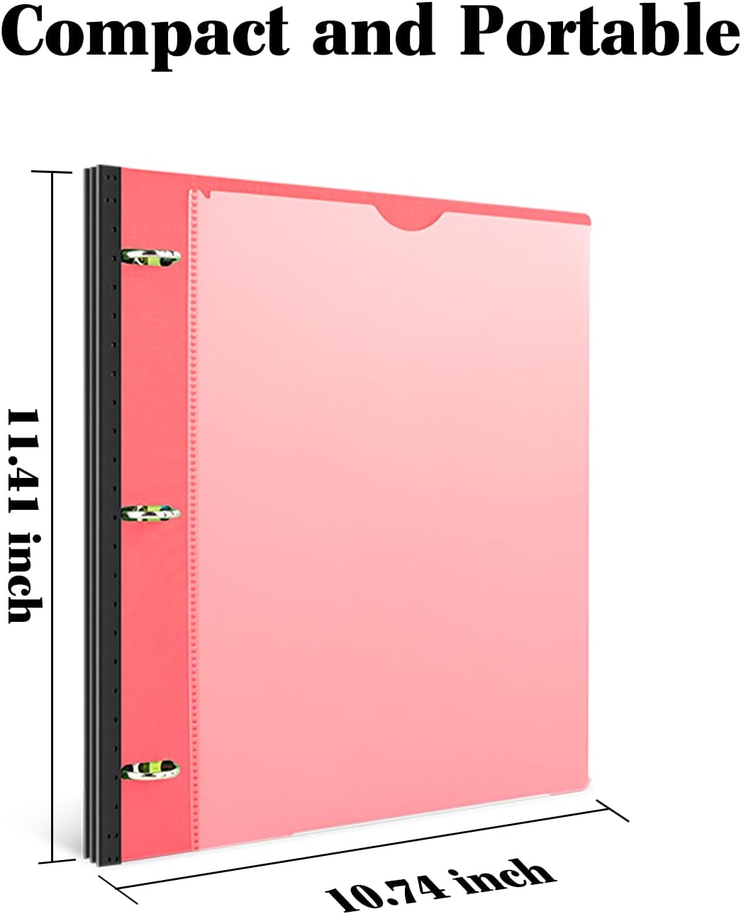 INFUN Telescoping 3 Ring Binder - 4PCS, Portable Plastic 3 Ring Binder with Telescoping Spine, Binders with Foldable Front Cover Holds 8.5"x11" Paper for School, Office, Homes