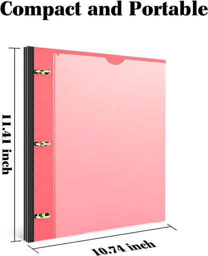 INFUN Telescoping 3 Ring Binder - 4PCS, Portable Plastic 3 Ring Binder with Telescoping Spine, Binders with Foldable Front Cover Holds 8.5"x11" Paper for School, Office, Homes