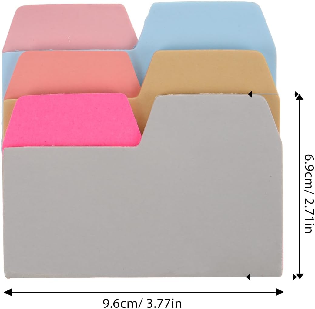NUOBESTY 1 Pack of 90pcs 6-color Index Sticky Notes Adhesive Note Papers for School Office Home Take Noting and Mark Pages