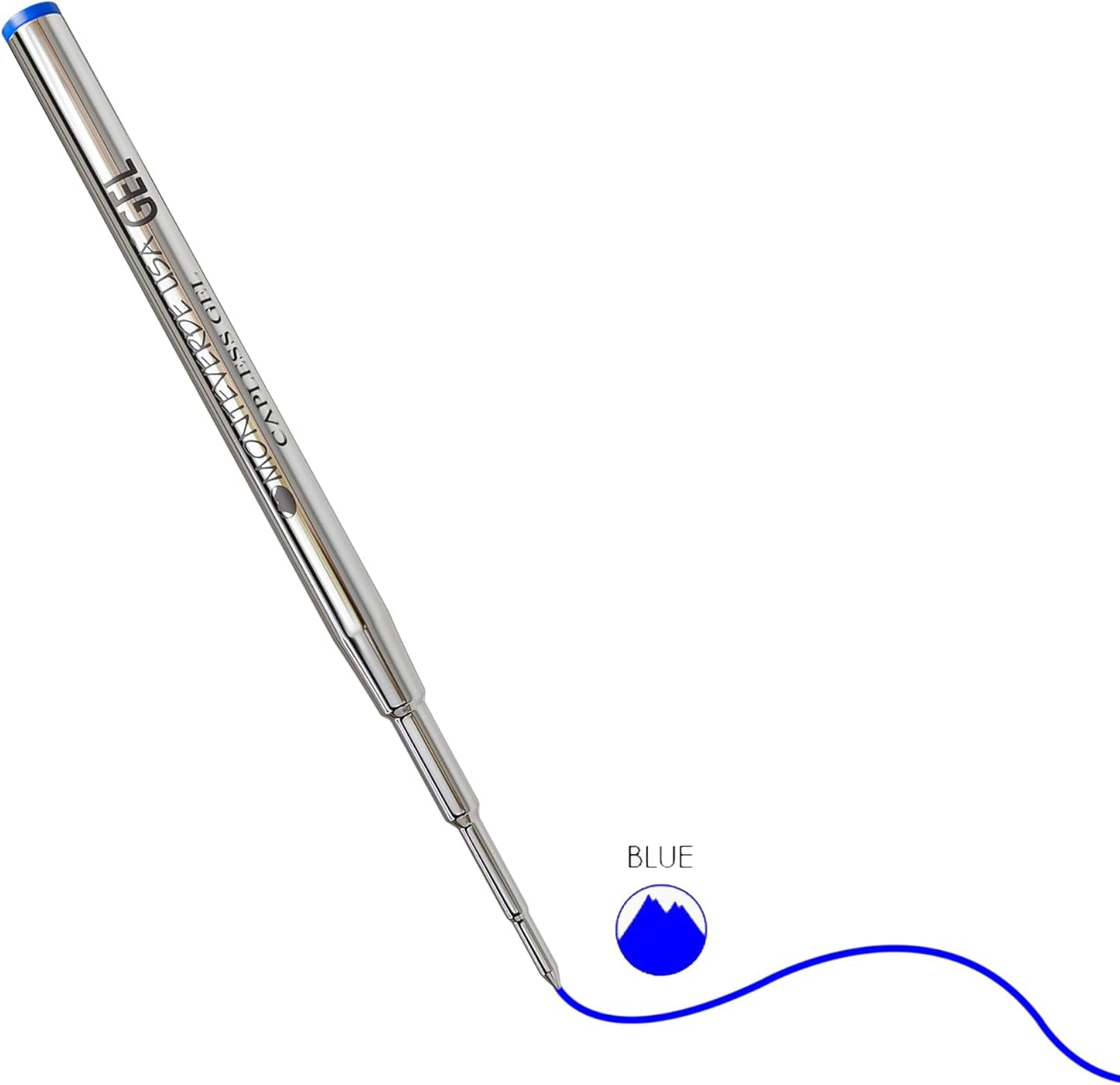 Monteverde USA Capless Gel Refills to Fit Montblanc Ballpoint Pens, Medium Point, Blue Ink, 2-Pack – Smooth and Vibrant Writing Solution