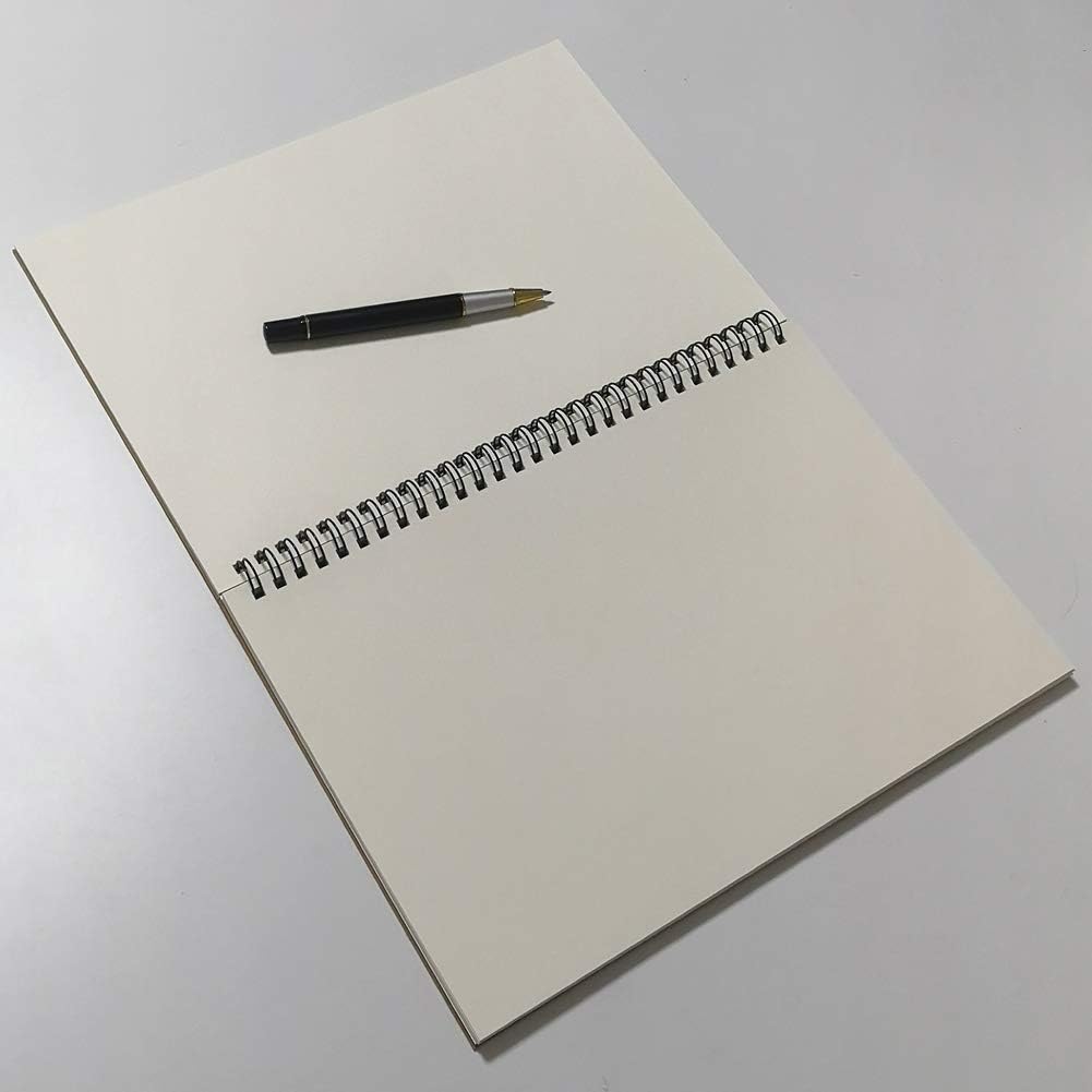 YUREE B5 Spiral Notebook/Spiral Journal Unruled, 100gsm Thick Blank Paper & Hard Kraft Cover, 65 Sheets (130 Pages), 3-Pack, 10.5" x 7.2", Blue