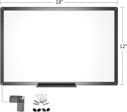 VIZ-PRO Magnetic Dry Erase White Board, 36 X 24 Inches, Black Aluminium Frame