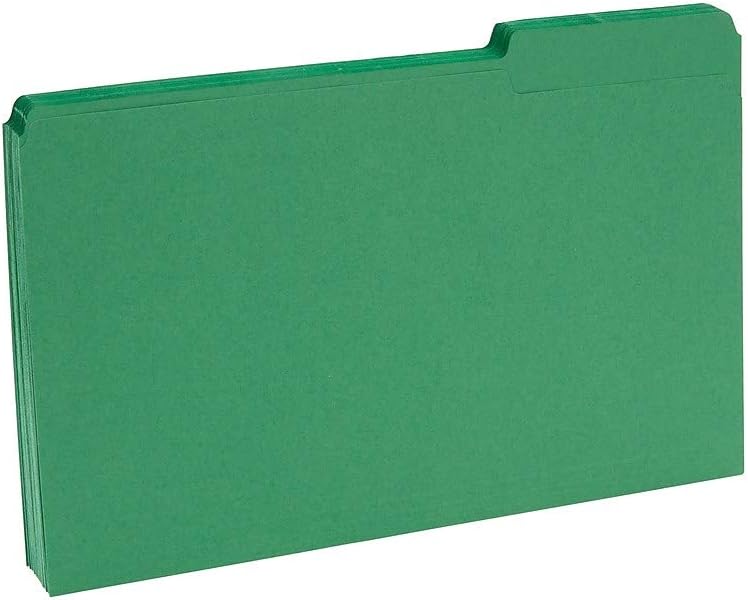 Staples Recycled File Folders, Legal Size, 1/3‑Cut Tabs, Manila, 30% Recycled Paper Stock, 100/Box