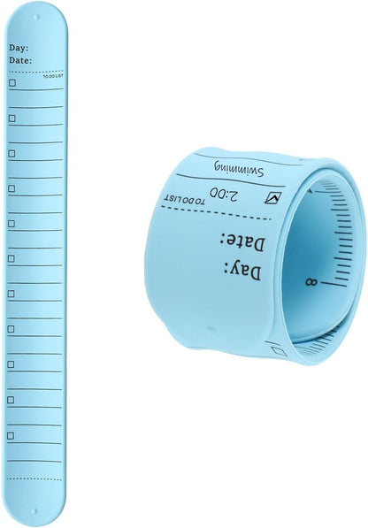 uxcell 2Pcs Writable Wrist Band, 9.45" x 1.18" Waterproof Slap Bracelet Reusable Writable Erasable to Do List Silicone Memo Wrist Bands for Planner Reminder (White)