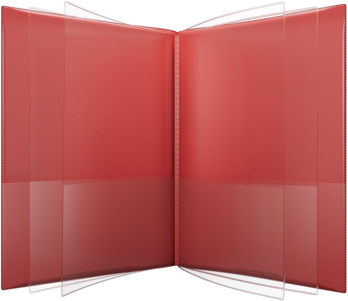 Nicky's® Multi Pocket Organizer, 10 or 14 Page Folder, Water Proof, Patented Tear-Resistant, Flexible Plastic, Proudly Made in USA, Binder Substitute. (10-in-1 Red)
