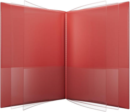 Nicky's® Multi Pocket Organizer, 10 or 14 Page Folder, Water Proof, Patented Tear-Resistant, Flexible Plastic, Proudly Made in USA, Binder Substitute. (10-in-1 Red)