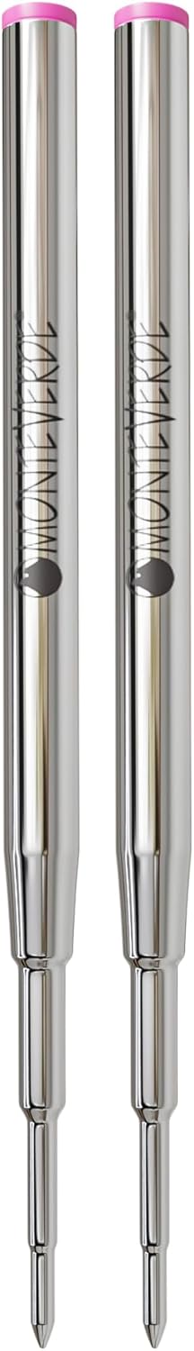 Monteverde USA Capless Ceramic Gel Refills to Fit Montblanc Ballpoint Pens, Fine Point Black Ink, Converts to Capless Rollerball, 2-Pack (M132BK)