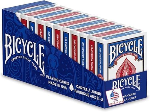 Bicycle Standard Rider Back Playing Cards, Poker Size, 12 Pack, Classic Decks of Cards for Poker, Blackjack, Casino Games & Family Game Night