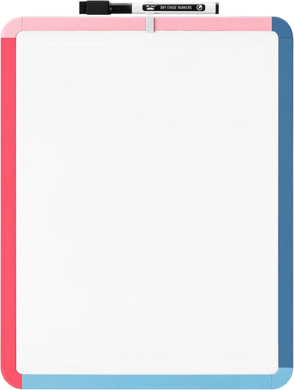 Mr. Pen- Dry Erase Board, 14” x 11” with a Black Dry Erase Marker, White Frame, Small Mini White Board for Students, Fridge, Wall, Locker, Includes Double Sided Tapes