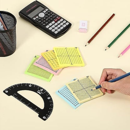 Mr. Pen- Graph Sticky Notes, 3x3 Inch, 6 Pads, 50 Sheets/Pad, 300 Sheets, 6 Grid Designs, White, Square Graph Paper Notes, Grid Sticky Note Pads for Math, Study, Journals, Planners