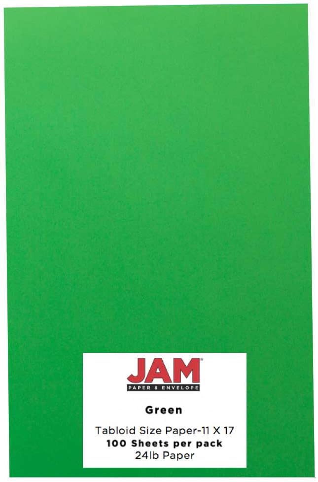 JAM PAPER Ledger Matte 24lb Paper - 90 gsm - 11 x 17 Tabloid - Yellow Recycled - 100 Sheets/Pack