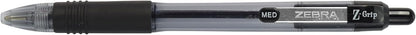 Zebra Pen Z-Grip Retractable Ballpoint Pen, Smooth-Flowing Black Ink, 1.0mm Medium Point, School & Office Supplies, Ideal for Note-Taking, Journal and Planner Use, 18-Pack (22218)