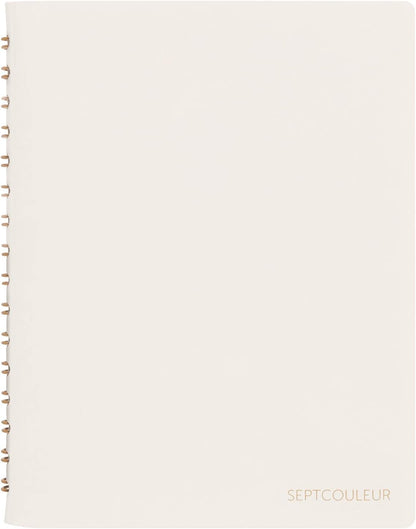 Maruman Septcouleur Grid Notebook- A5, 8.35" x 6.22", 100 Sheets / 200 Pages, 3mm Graph Paper Journal, Durable Rose Gold Wire-bound Spiral, Water Resistant Cover, Spicy Coral Pink, Made in Japan