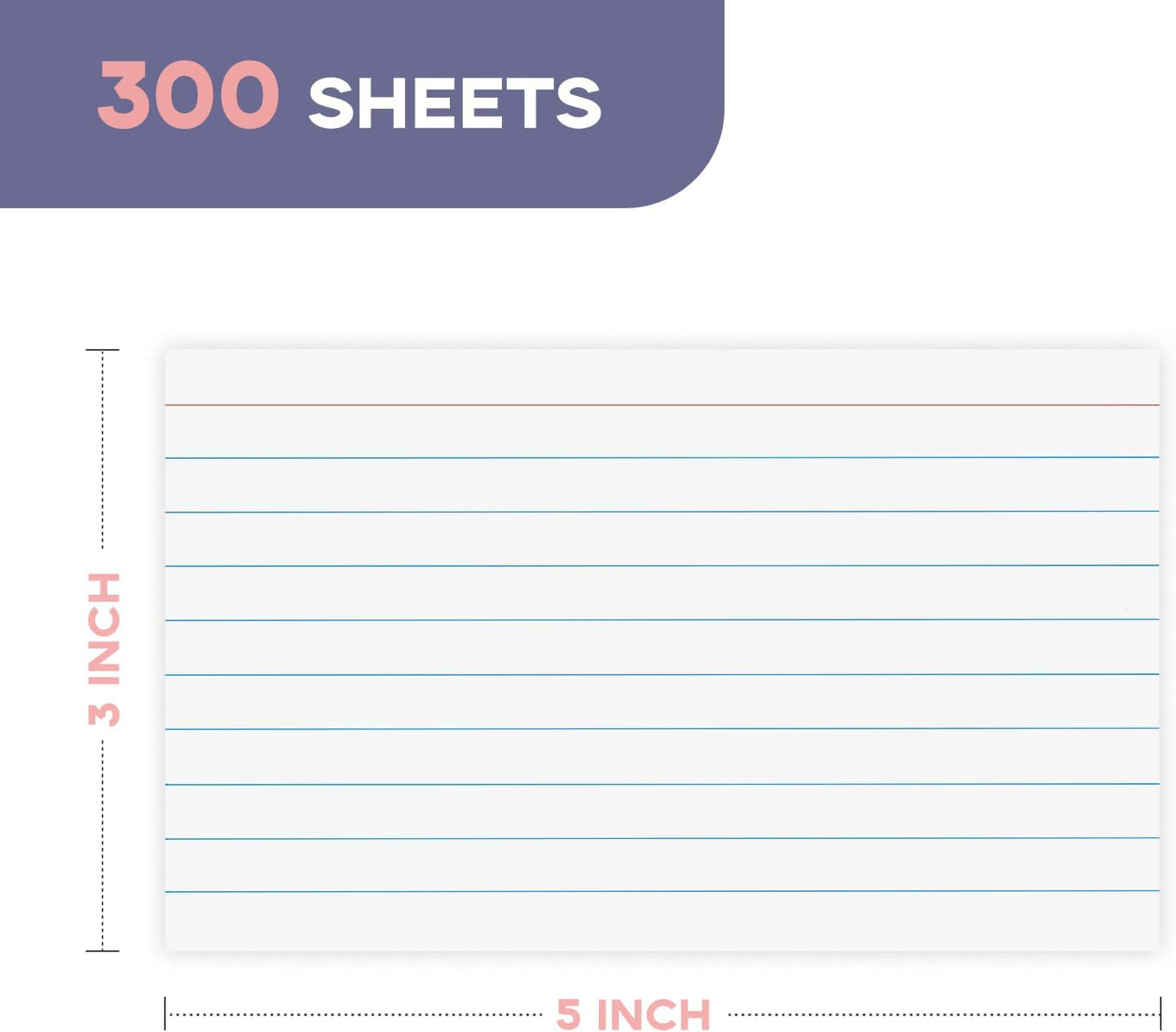 300 PCS Index Cards 4x6 Ruled - Goefun White Lined Note Cards 4 x 6 Flashcards for Studying, Note Taking and To Do List