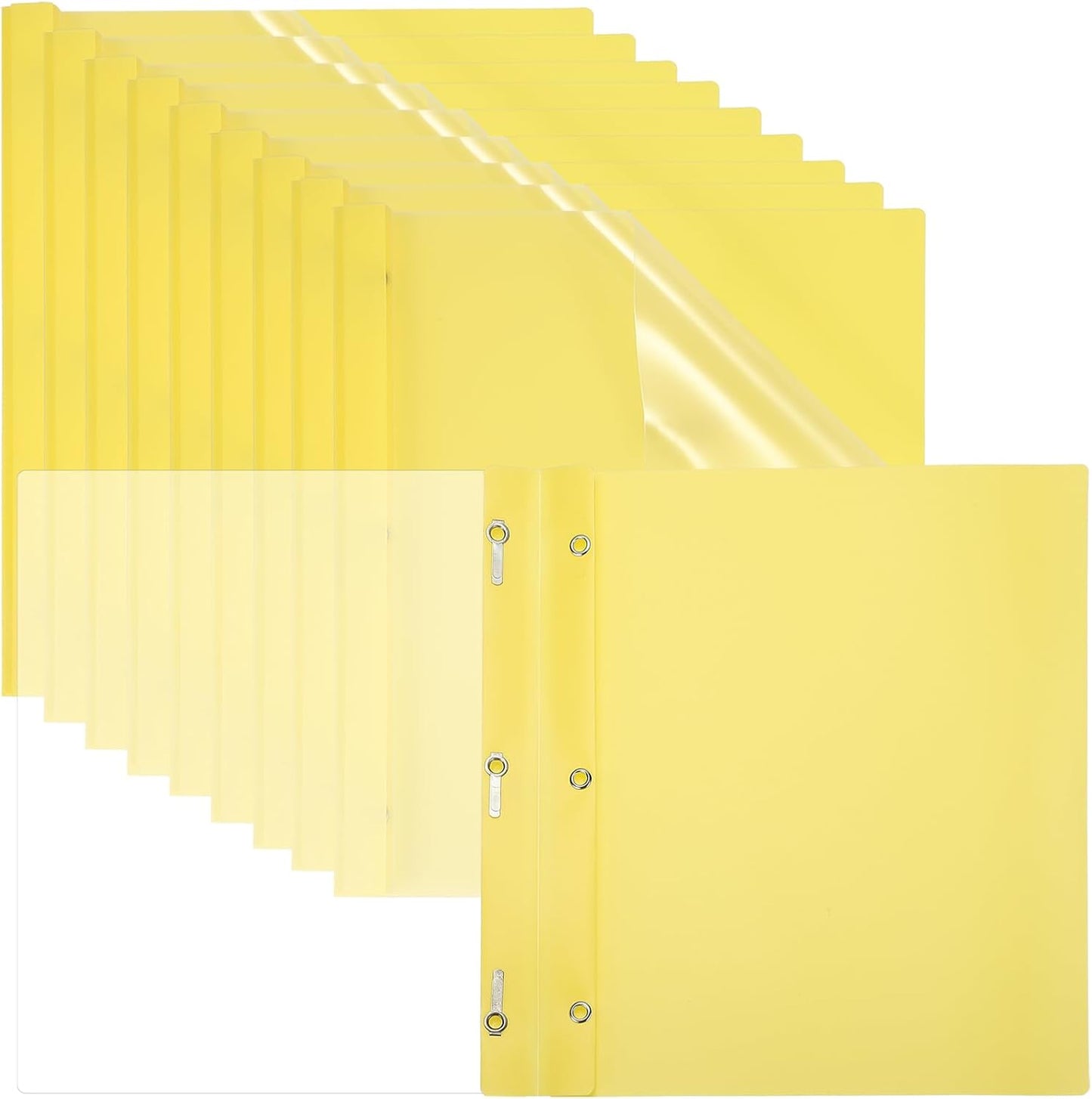 PATIKIL Plastic Report Covers with Prong, 10 Pcs 80 Sheet Clear Front Presentation Binders with 3 Metal Prong Fasteners Report Folder for Resume Documents Files Letter, Grass Green