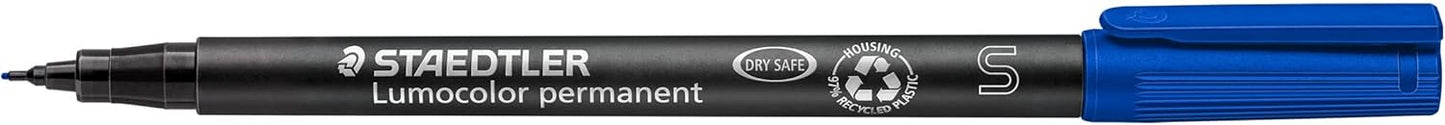 STAEDTLER Lumocolor Permanent Pen 317 Medium 1.0mm Line - Assorted Colours (Pack of 8) (317 WP8 ST), pack of 8