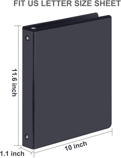 3 Ring Binder 1-1/2 Inch, ViVin Sturdy 1.5"-Round Ring Binder with 2 Interior Pockets, Clear View Cover, PVC-Free, Fits 300 Sheets of 8.5'' x 11'' Paper, Office Home School (6 Pack, White)