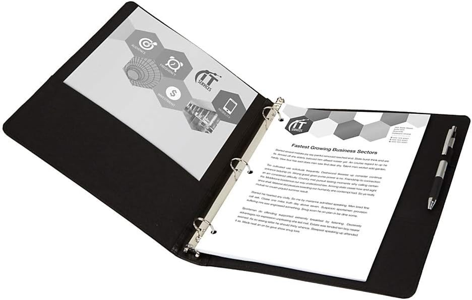 Office Depot® Brand Premium Leatherette Presentation View 3-Ring Binder, 1" Round Rings, Black