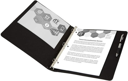 Office Depot® Brand Premium Leatherette Presentation View 3-Ring Binder, 1" Round Rings, Black