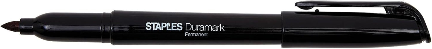 STAPLES Permanent Markers, Fine Tip, Black, 12 Pack – Duramark Everyday Markers for Writing, Labeling & Office Use