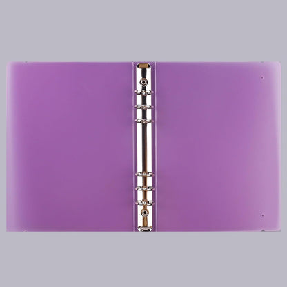 A4 4-Holes Round Ring View Binders Plastic Cover, Refillable Notebook Journal Binder File Folder, Loose Leaf Sheet Protector/DIY Scrapbooking/Binder Cover Protector (Purple)